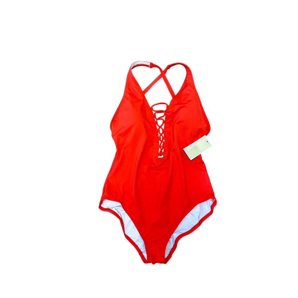 Michael Kors Papaya swimwear Swimsuit 604 true red cruise 2019 size 14 NWT $118